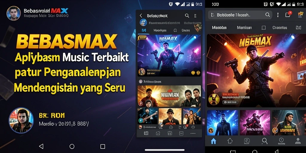Tampilan gameplay BEBASMAX dengan beragam opsi musik menarik.