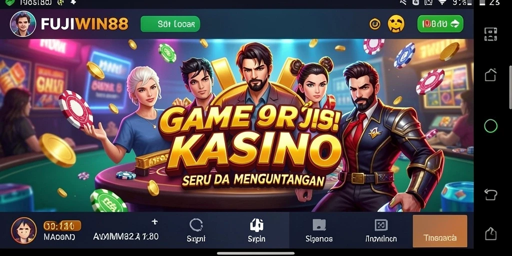Tampilan permainan seru di FUJIWIN88 dengan dealer langsung.