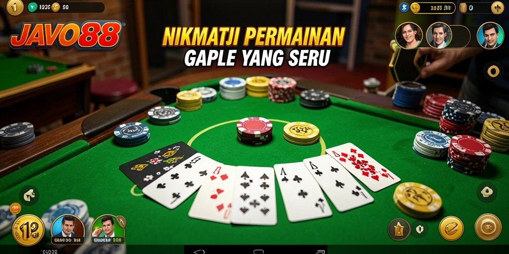 Screenshot utama menampilkan gameplay seru di Gaple.