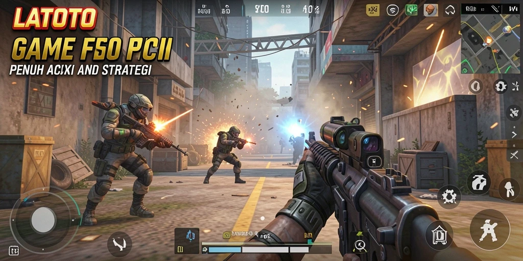 Tangkapan layar LATOTO menampilkan aksi seru dalam gameplay FPS.