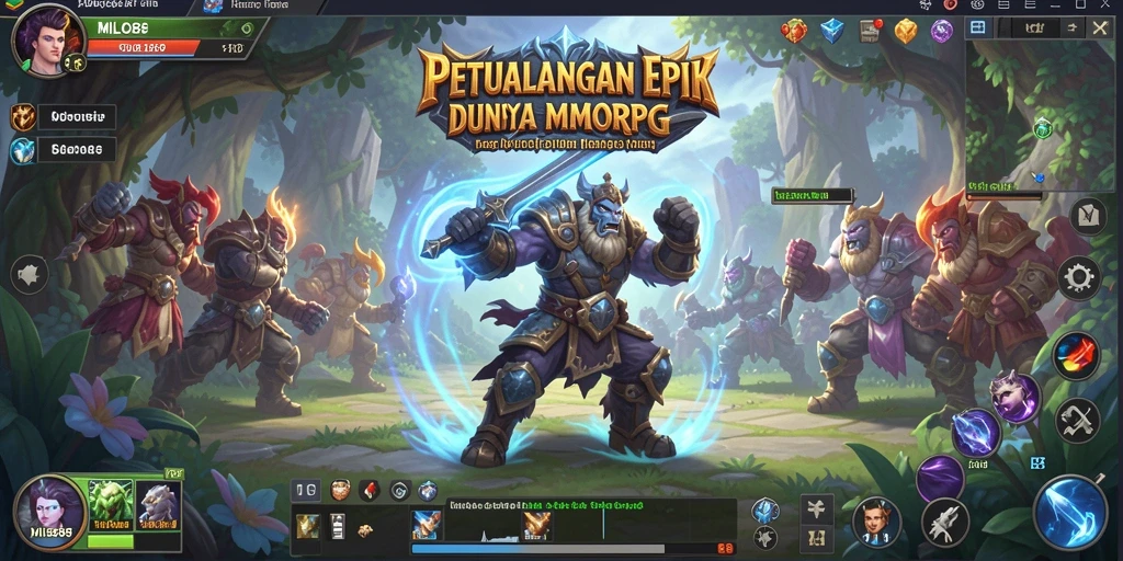 Screenshot utama MILO88 menampilkan karakter dalam petualangan MMORPG.