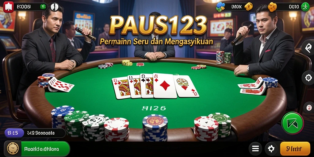 Tangkapan layar utama PAUS123 yang menunjukkan pengalaman gameplay poker.