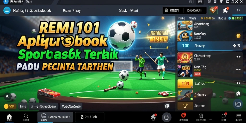 Tampilan utama screenshot REMI101 menampilkan berbagai pilihan taruhan olahraga.