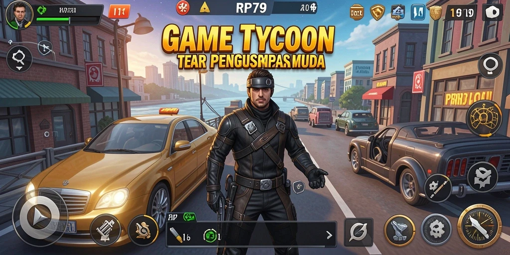 Tampilan gameplay RP79 yang menawan, penuh strategi Tycoon.