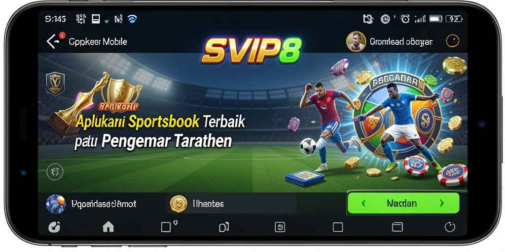 Tampilan utama SVIP8 dengan berbagai pilihan taruhan olahraga.