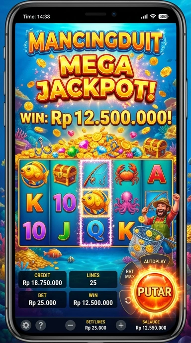Pengguna sedang mencari aplikasi memancing di platform mancingduit.